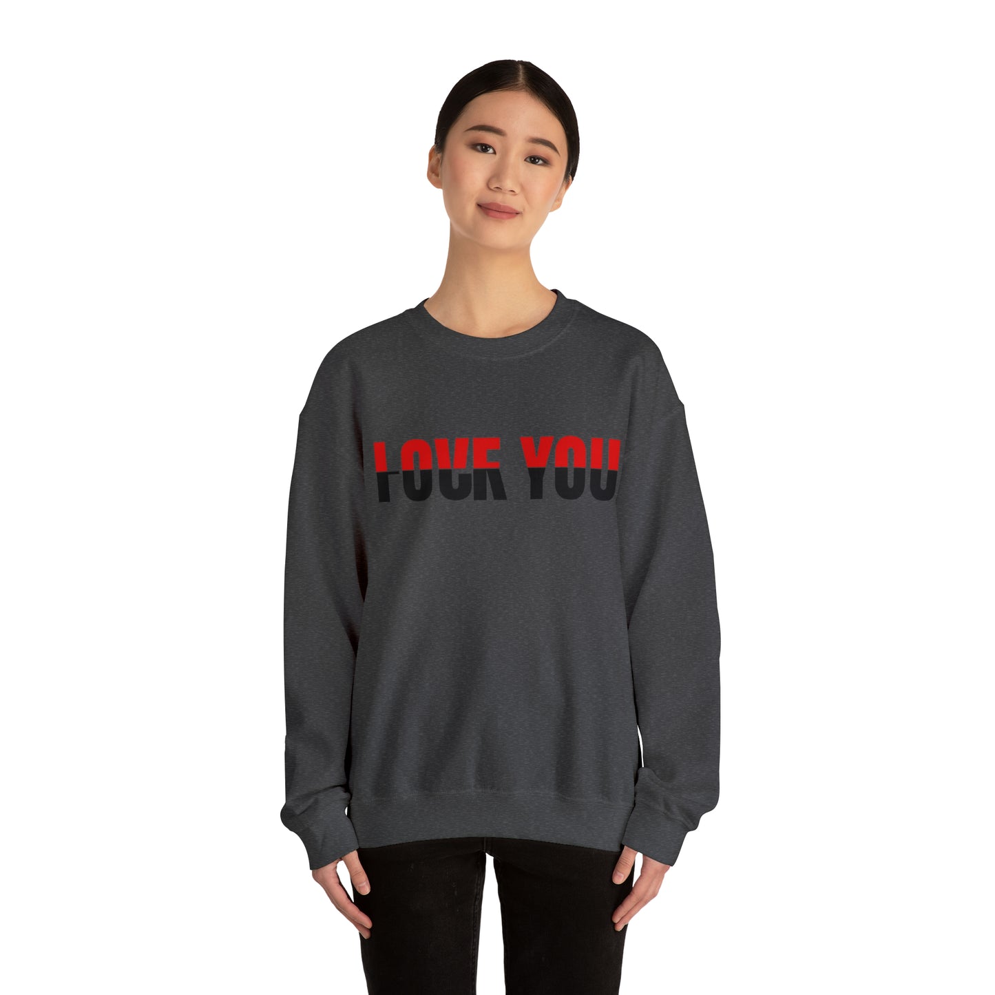 Love u F*** u Rose Heavy Blend™ Crewneck Sweatshirt