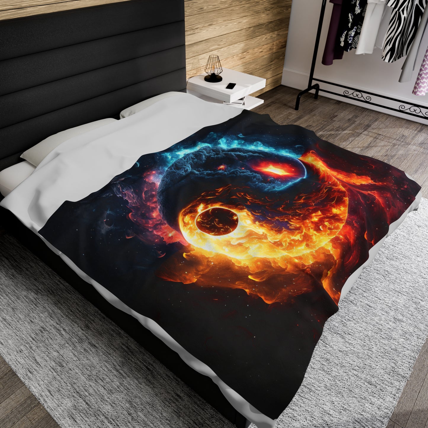 Ying Yang Velveteen Plush Blanket