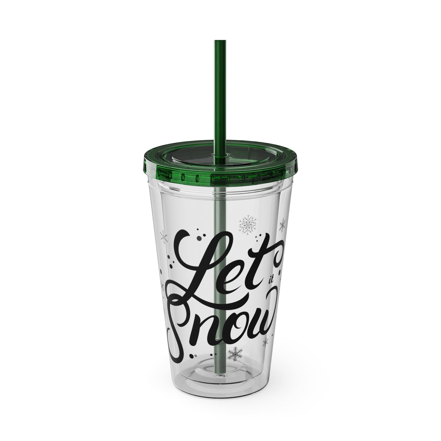 Let it Snow Tumbler with Straw, 16oz - Stardust Divine Design