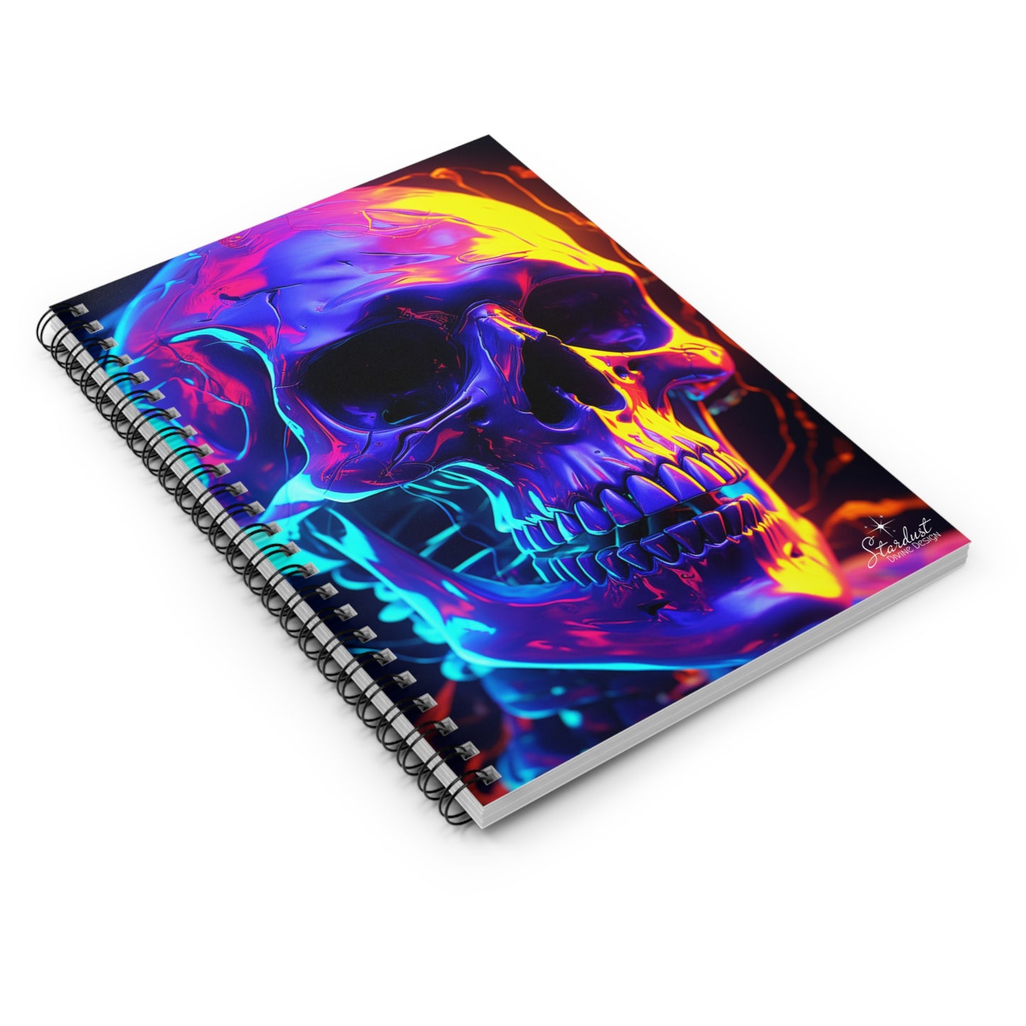 Skull Spiral Notebook - Ruled Line - Stardust Divine Design