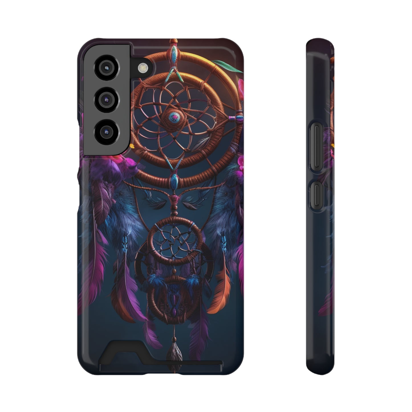 Dreamcatcher Phone Case With Card Holder - Stardust Divine Design