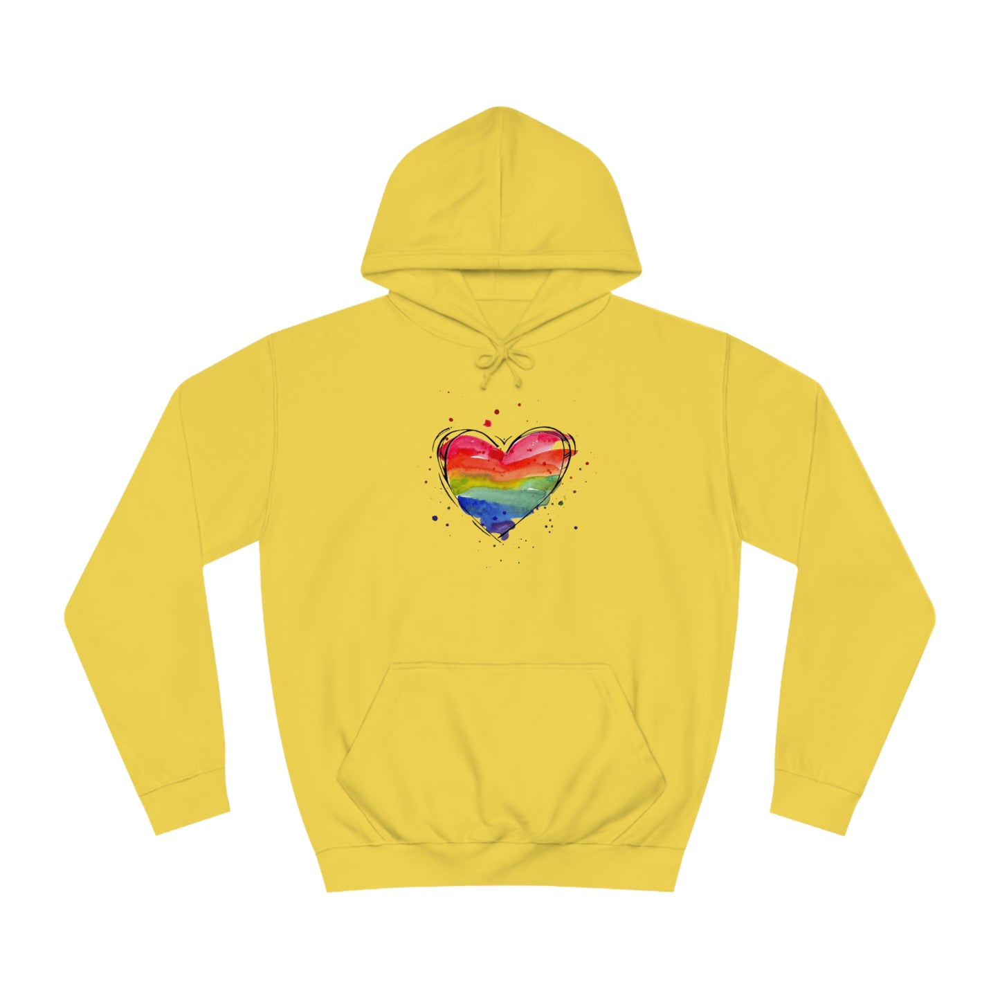 Rainbow Heart Unisex College Hoodie