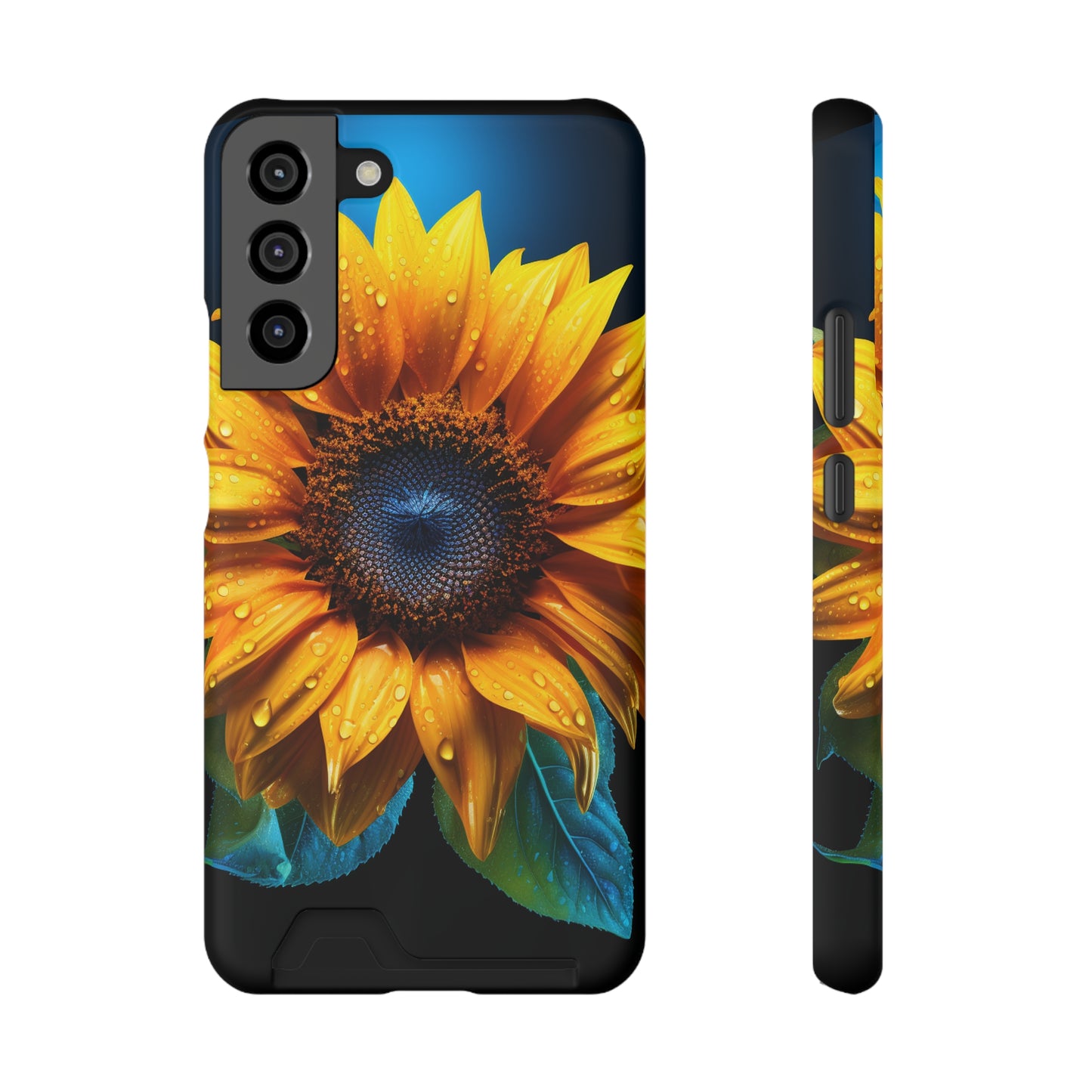 Stardust Divine Design Sunflower Phone Case With Card Holder