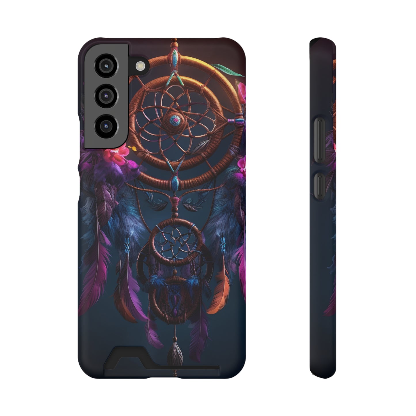 Dreamcatcher Phone Case With Card Holder - Stardust Divine Design