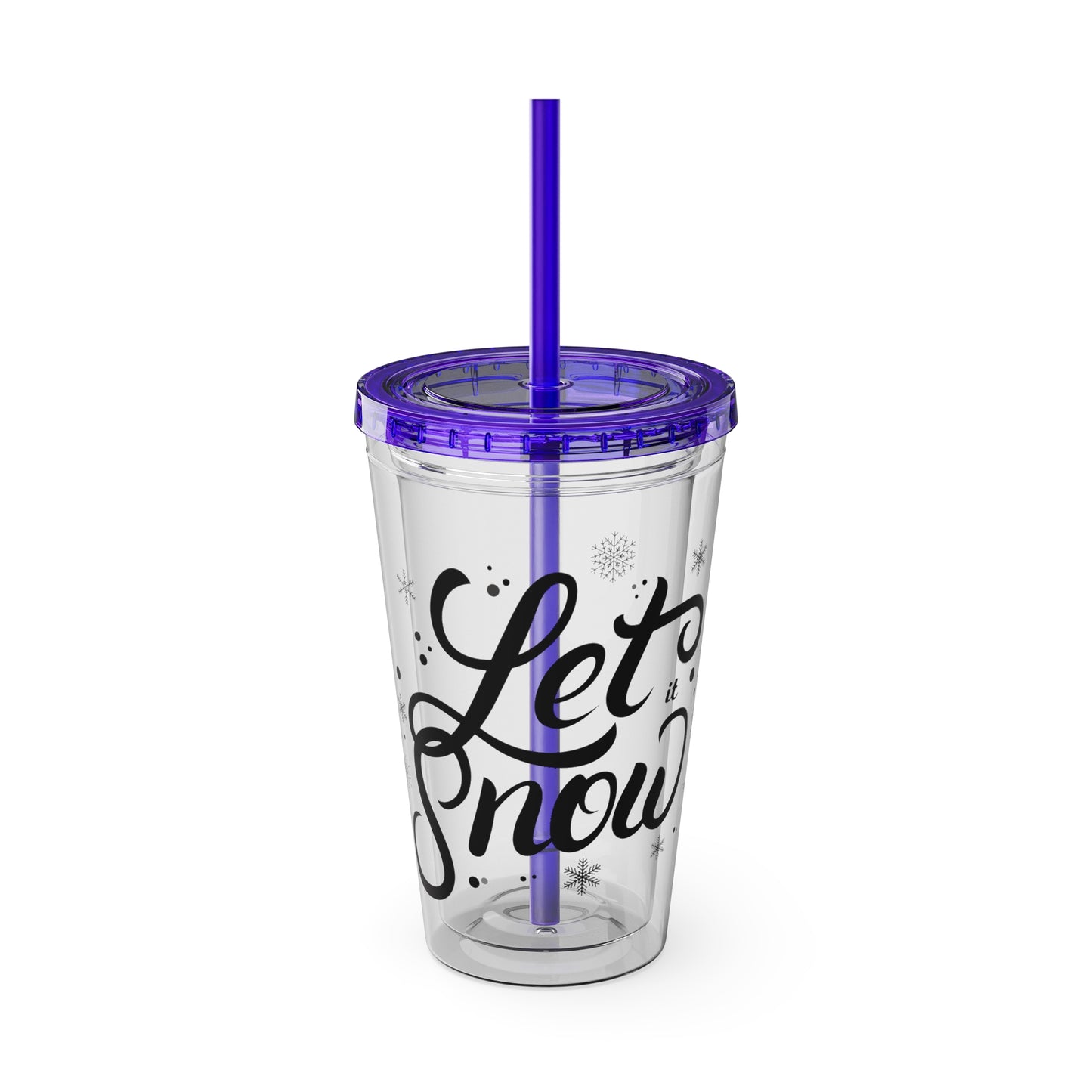 Let it Snow Tumbler with Straw, 16oz - Stardust Divine Design