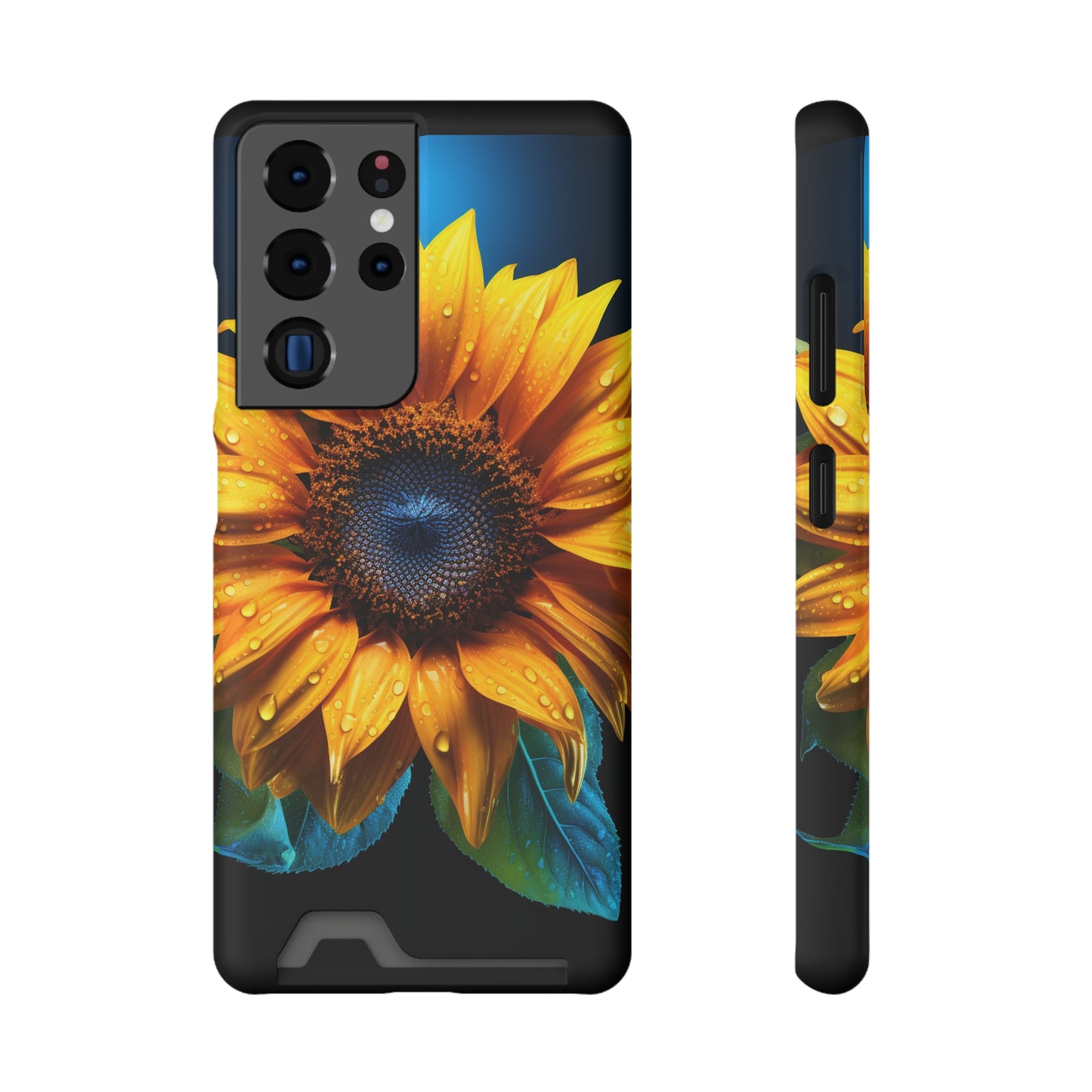 Stardust Divine Design Sunflower Phone Case With Card Holder