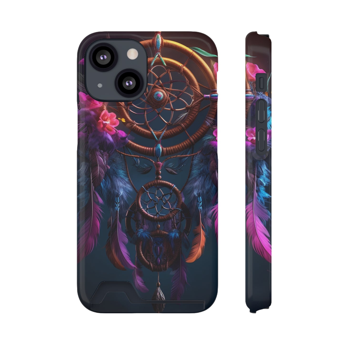 Dreamcatcher Phone Case With Card Holder - Stardust Divine Design