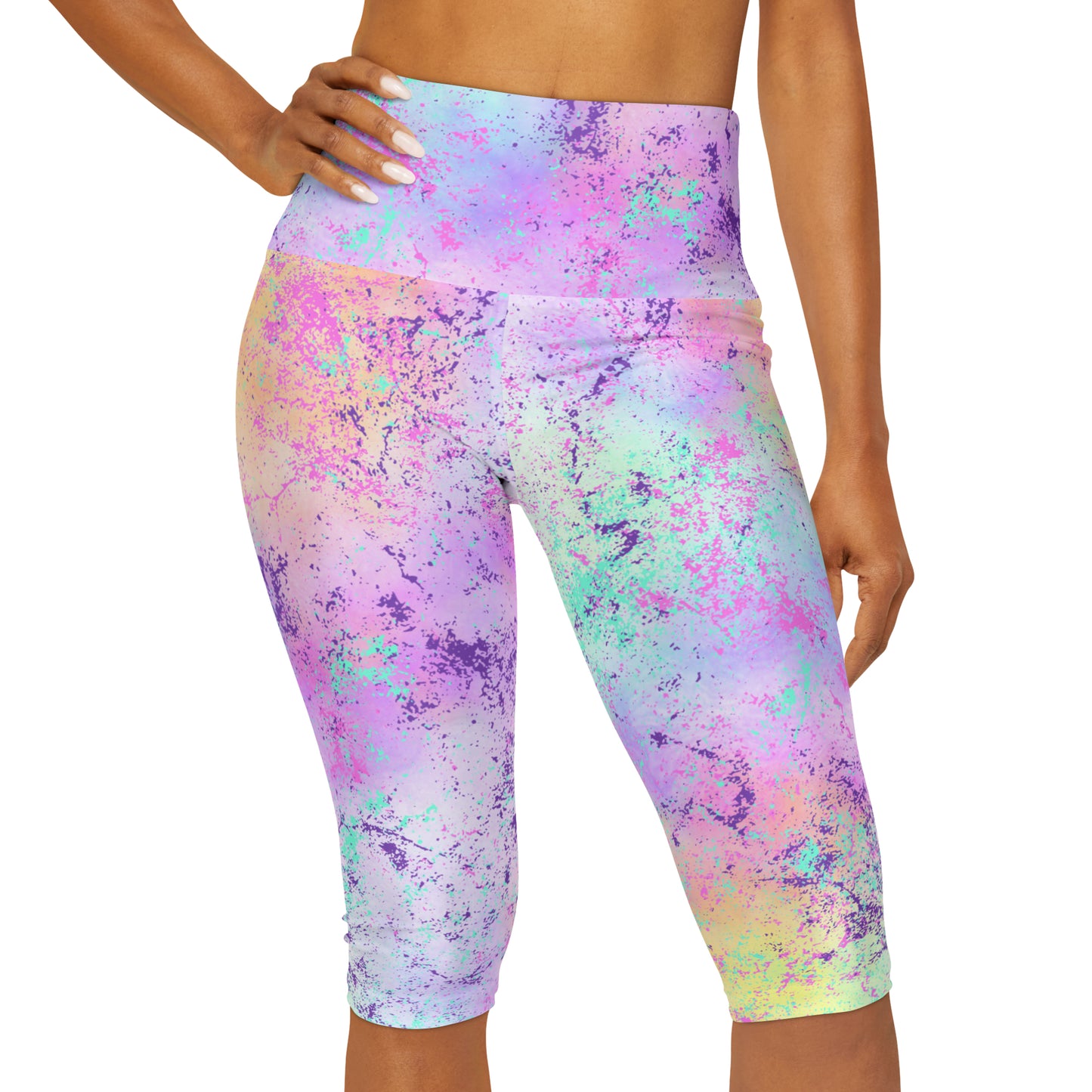 Paint Splater Yoga Capri Leggings (AOP)