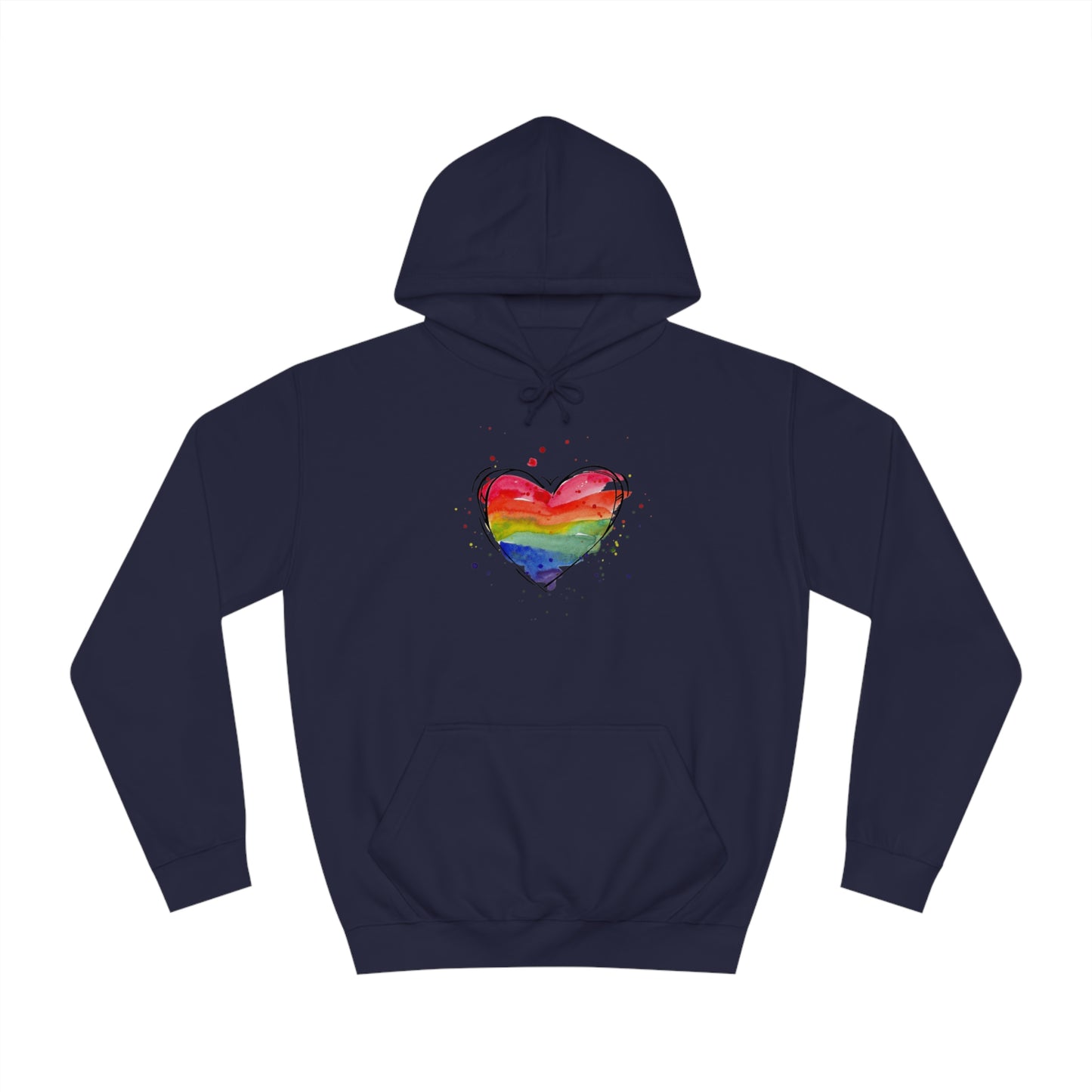 Rainbow Heart Unisex College Hoodie