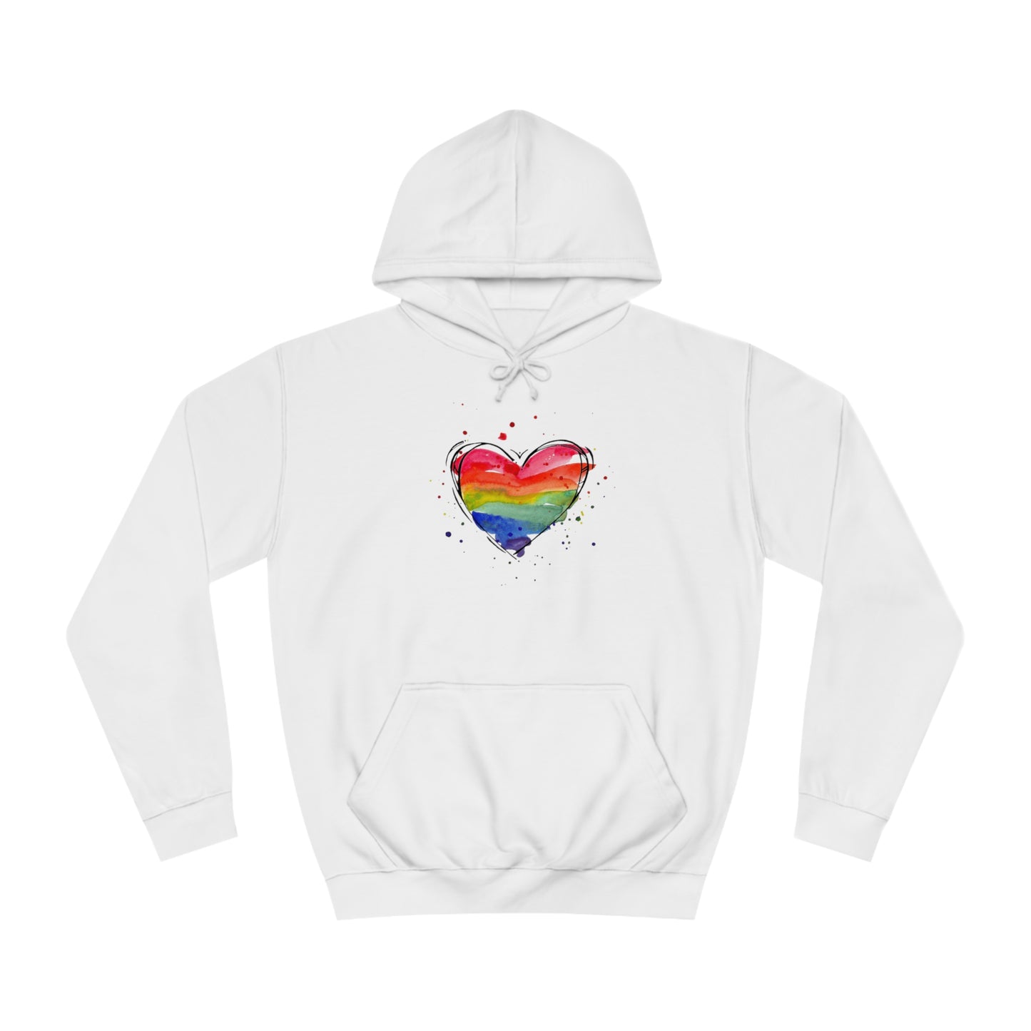 Rainbow Heart Unisex College Hoodie