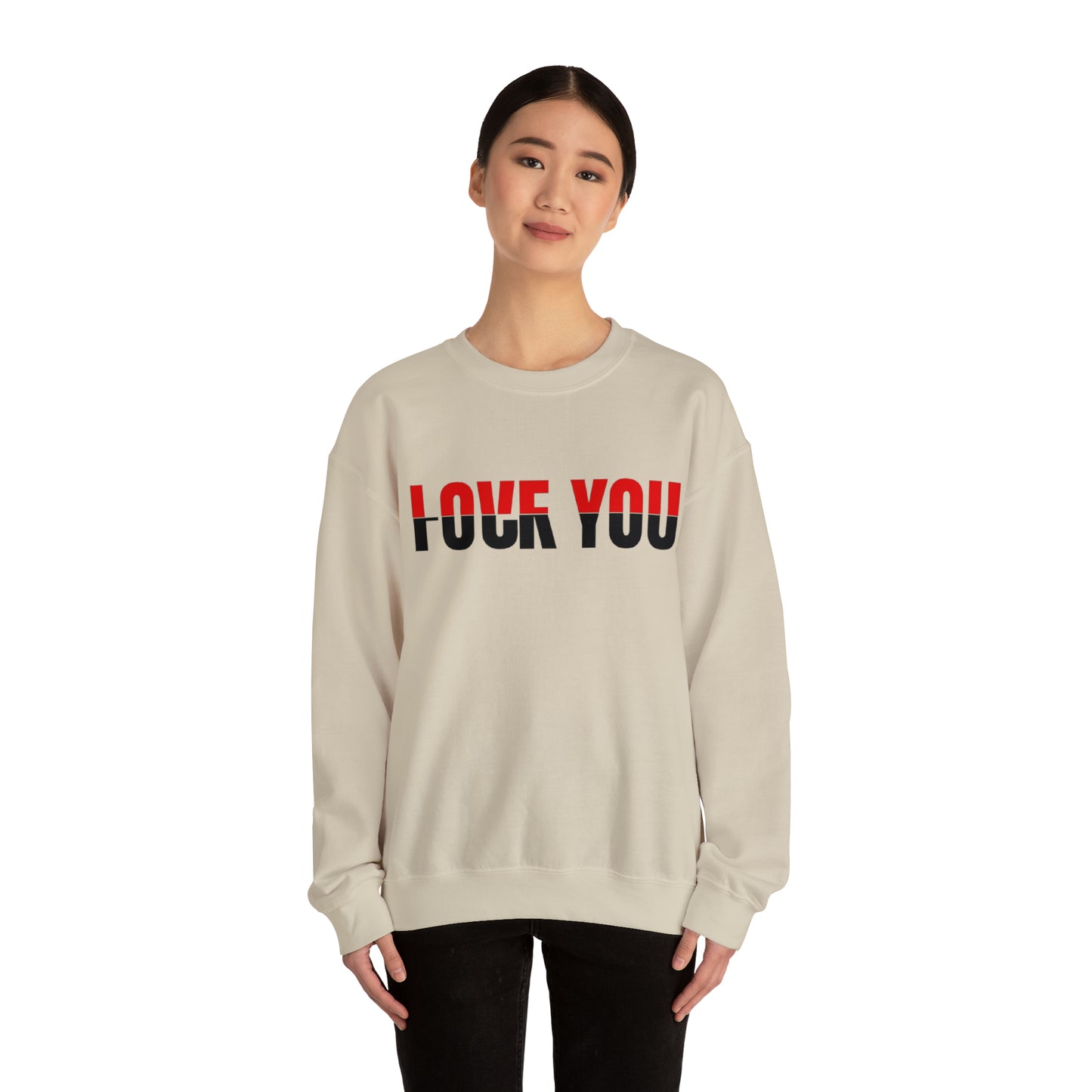 Love u F*** u Rose Heavy Blend™ Crewneck Sweatshirt