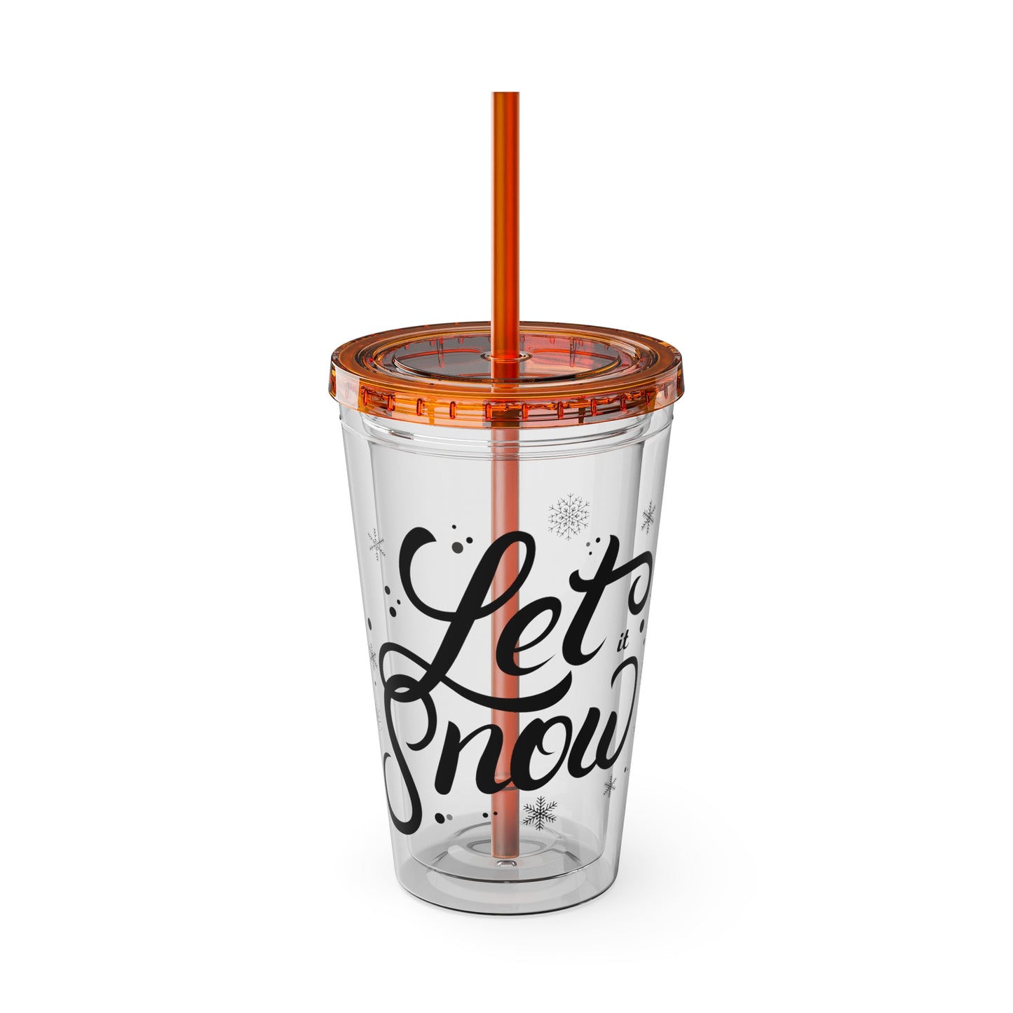 Let it Snow Tumbler with Straw, 16oz - Stardust Divine Design