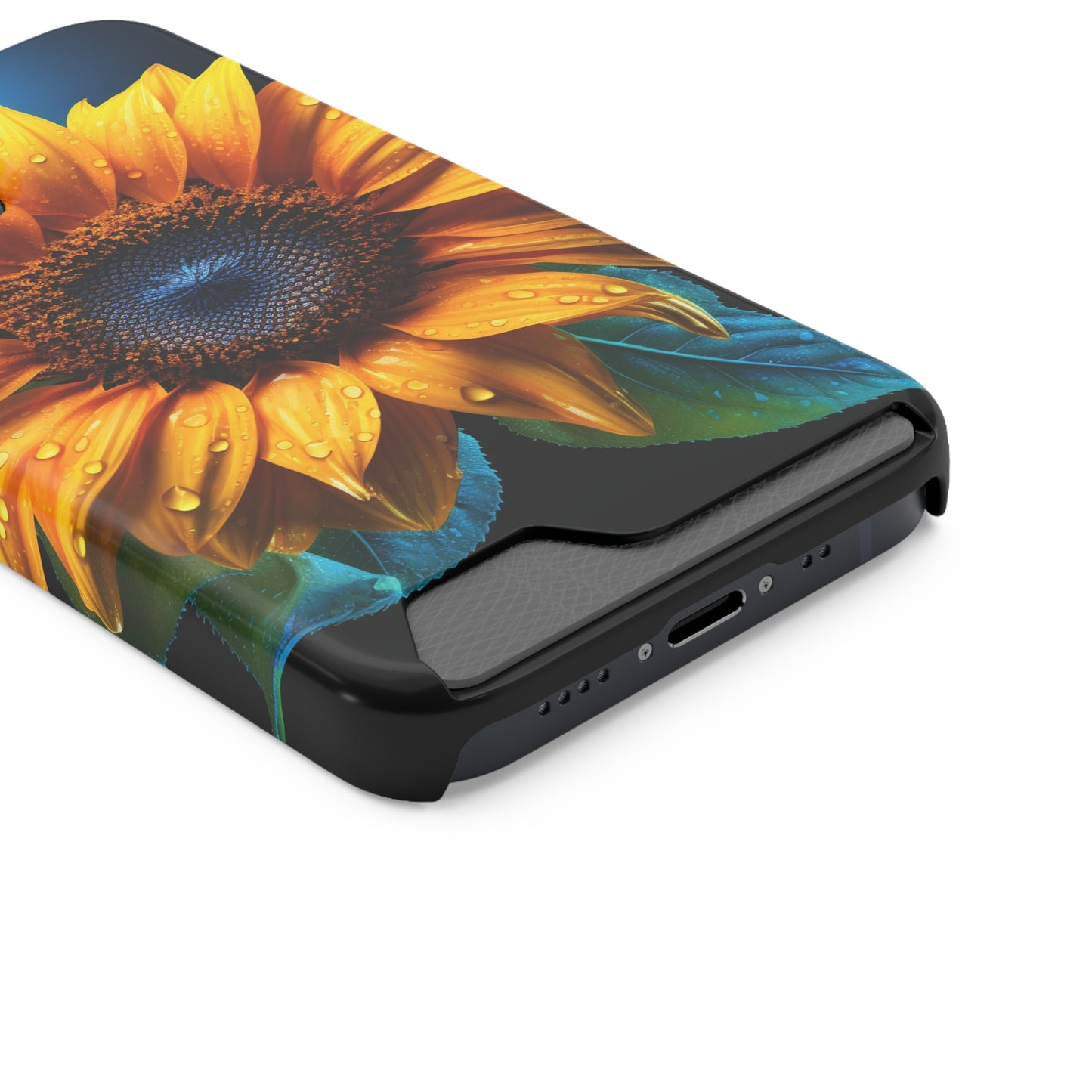 Stardust Divine Design Sunflower Phone Case With Card Holder