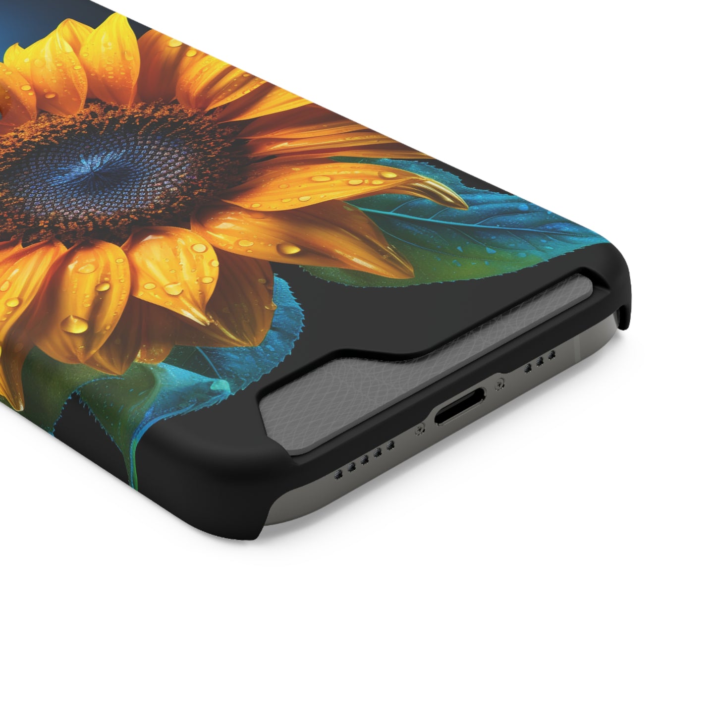 Stardust Divine Design Sunflower Phone Case With Card Holder