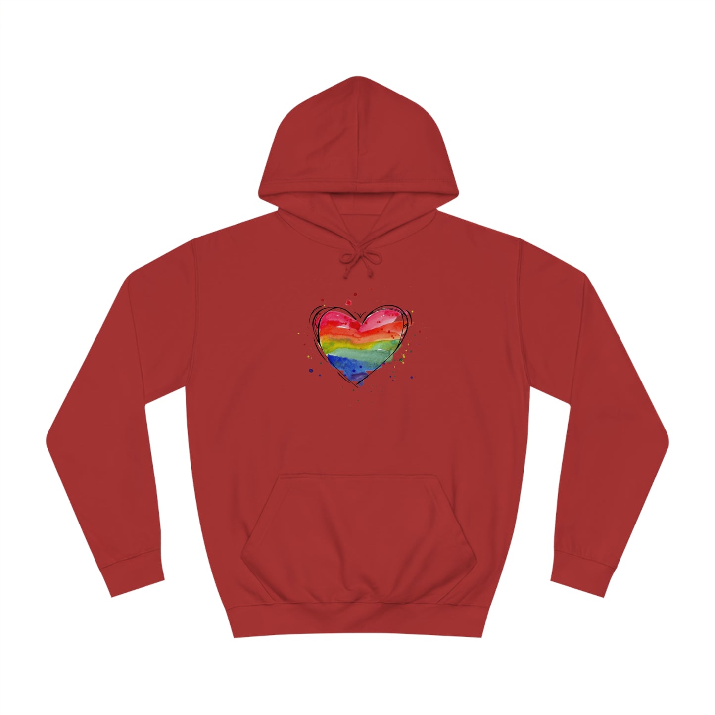 Rainbow Heart Unisex College Hoodie