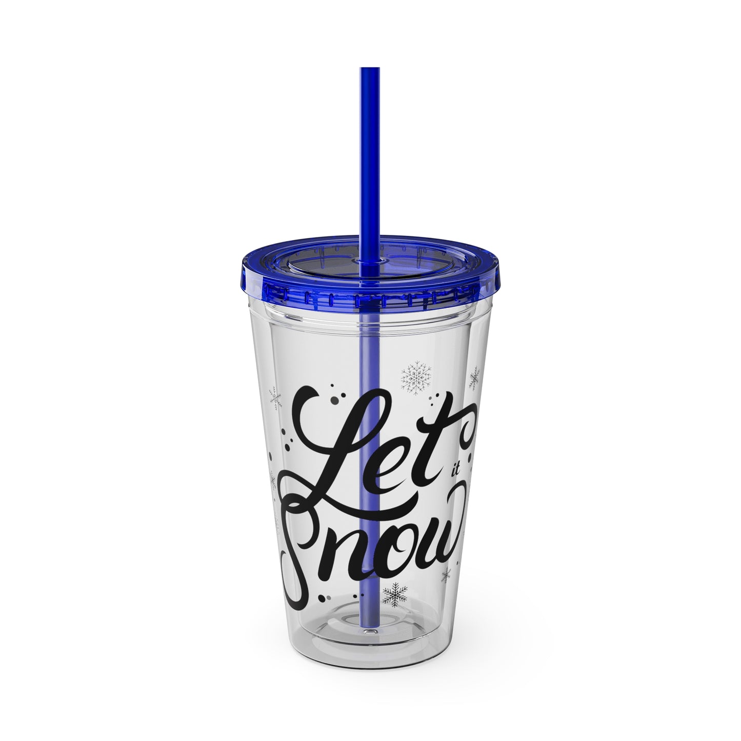 Let it Snow Tumbler with Straw, 16oz - Stardust Divine Design