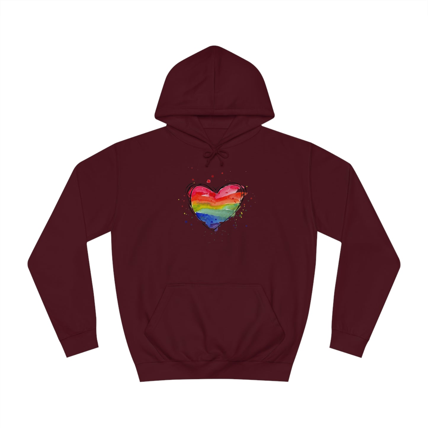 Rainbow Heart Unisex College Hoodie