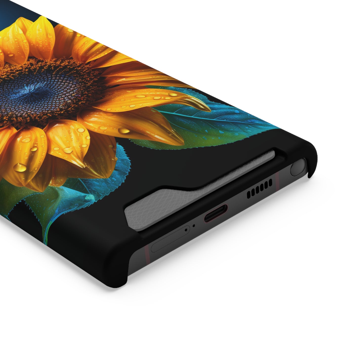 Stardust Divine Design Sunflower Phone Case With Card Holder