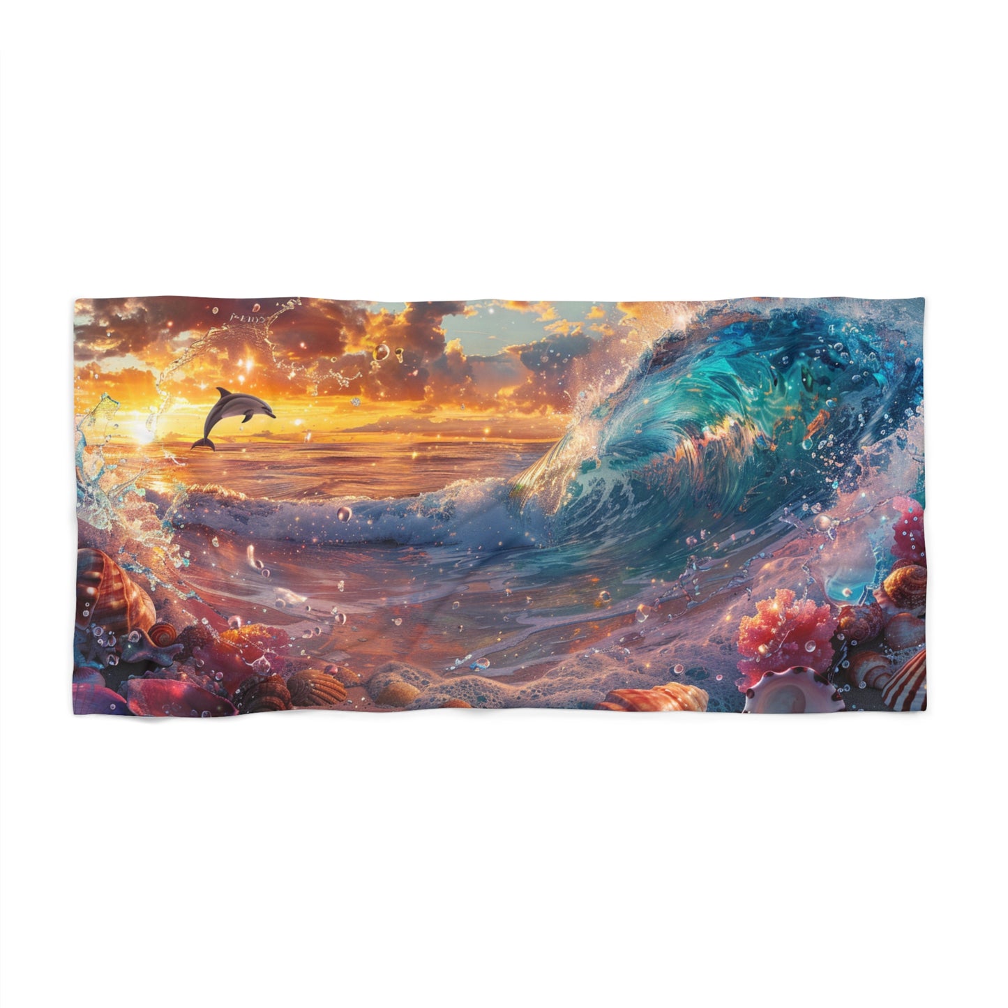 OCEAN with Dolphin Beach Towel