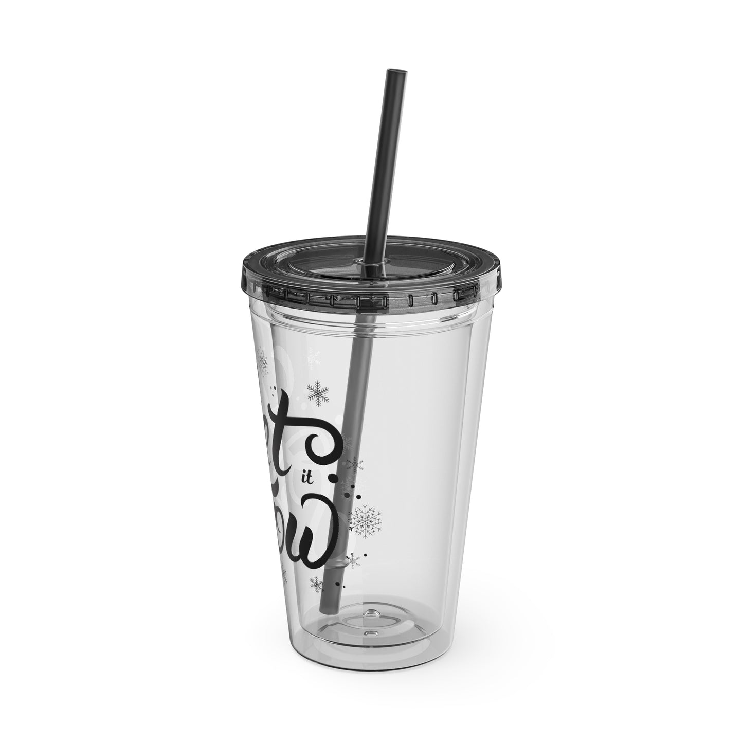 Let it Snow Tumbler with Straw, 16oz - Stardust Divine Design