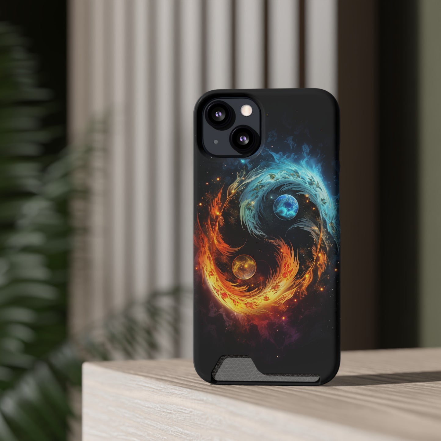 Ying Yang Phone Case With Card Holder