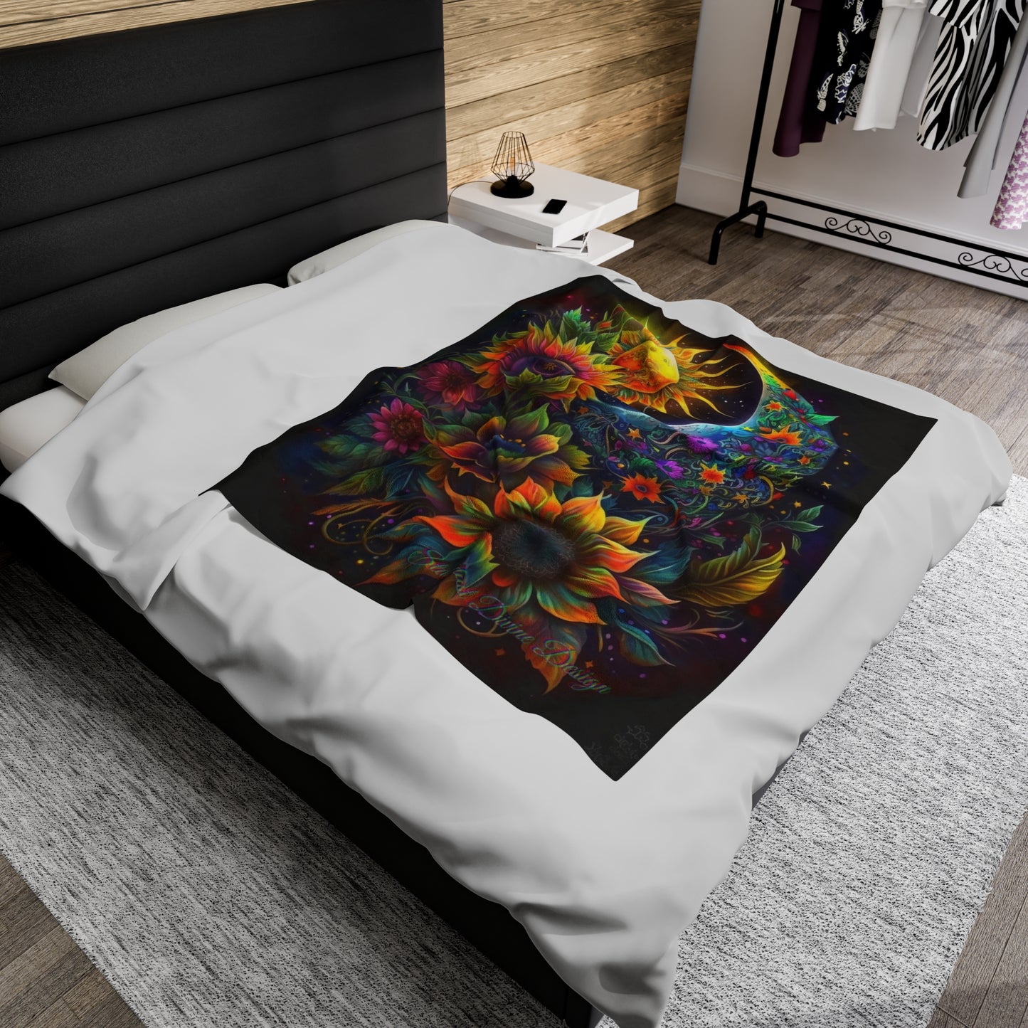 Stardust Velveteen Plush Blanket - Stardust Divine Design