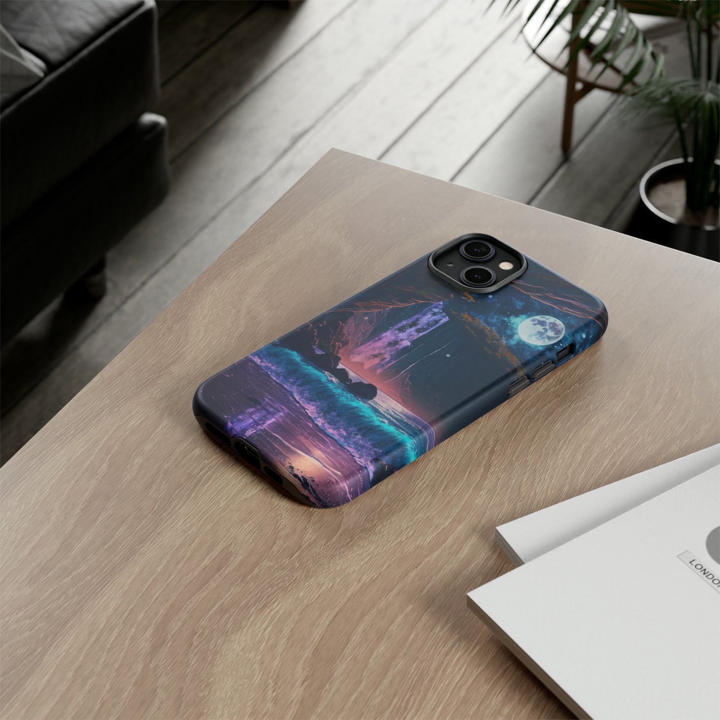 Stardust Divine Design Cave with Full Moon of Phone case