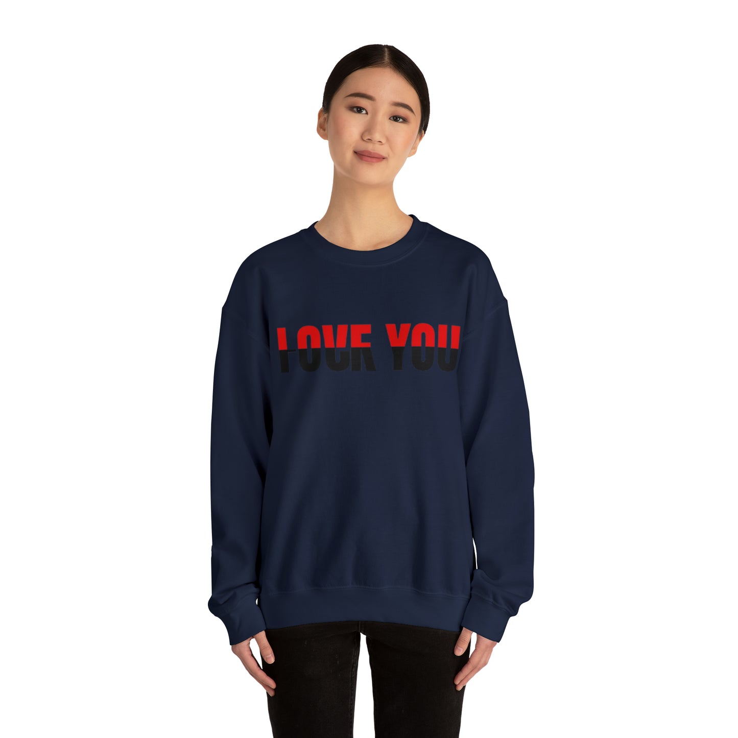 Love u F*** u Rose Heavy Blend™ Crewneck Sweatshirt