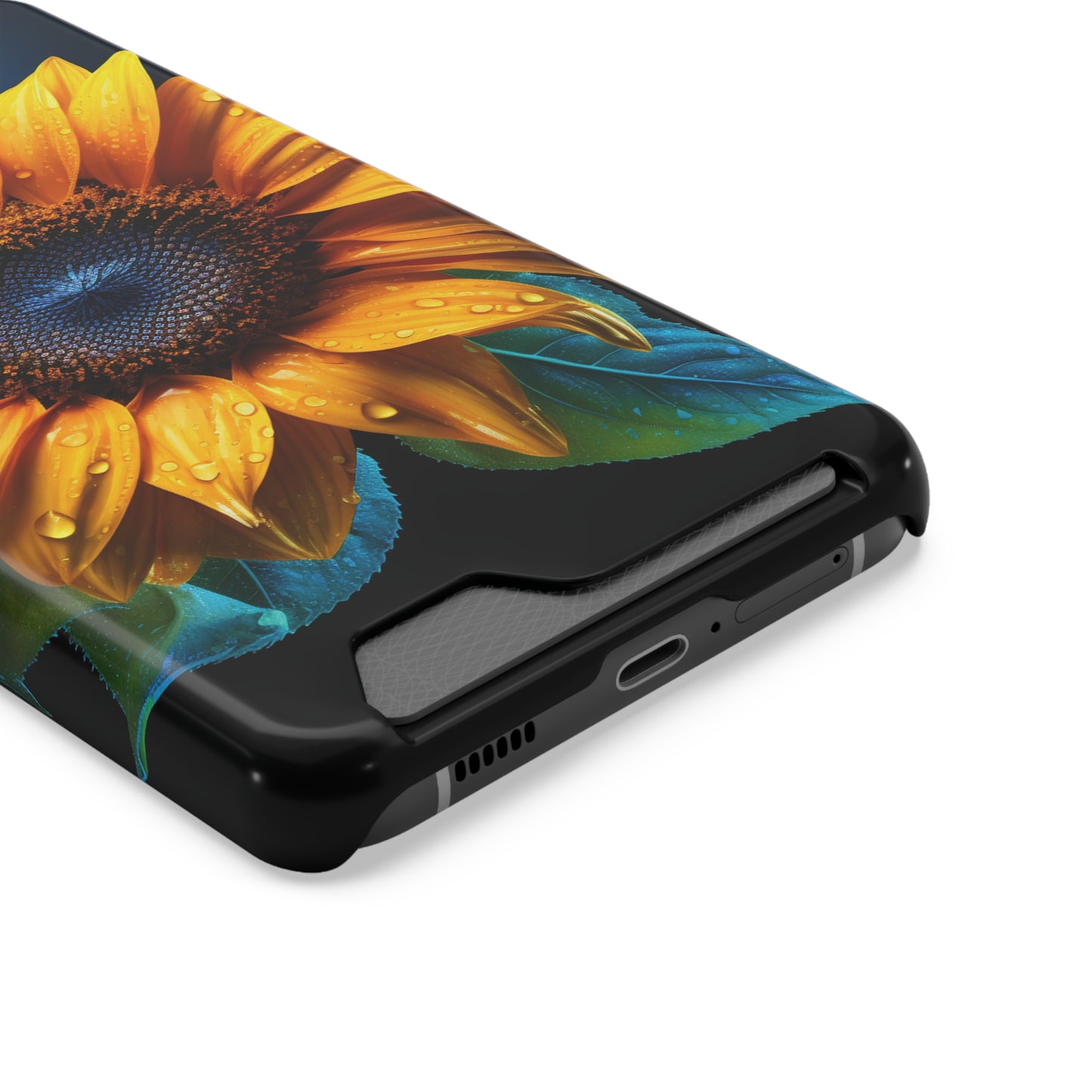 Stardust Divine Design Sunflower Phone Case With Card Holder