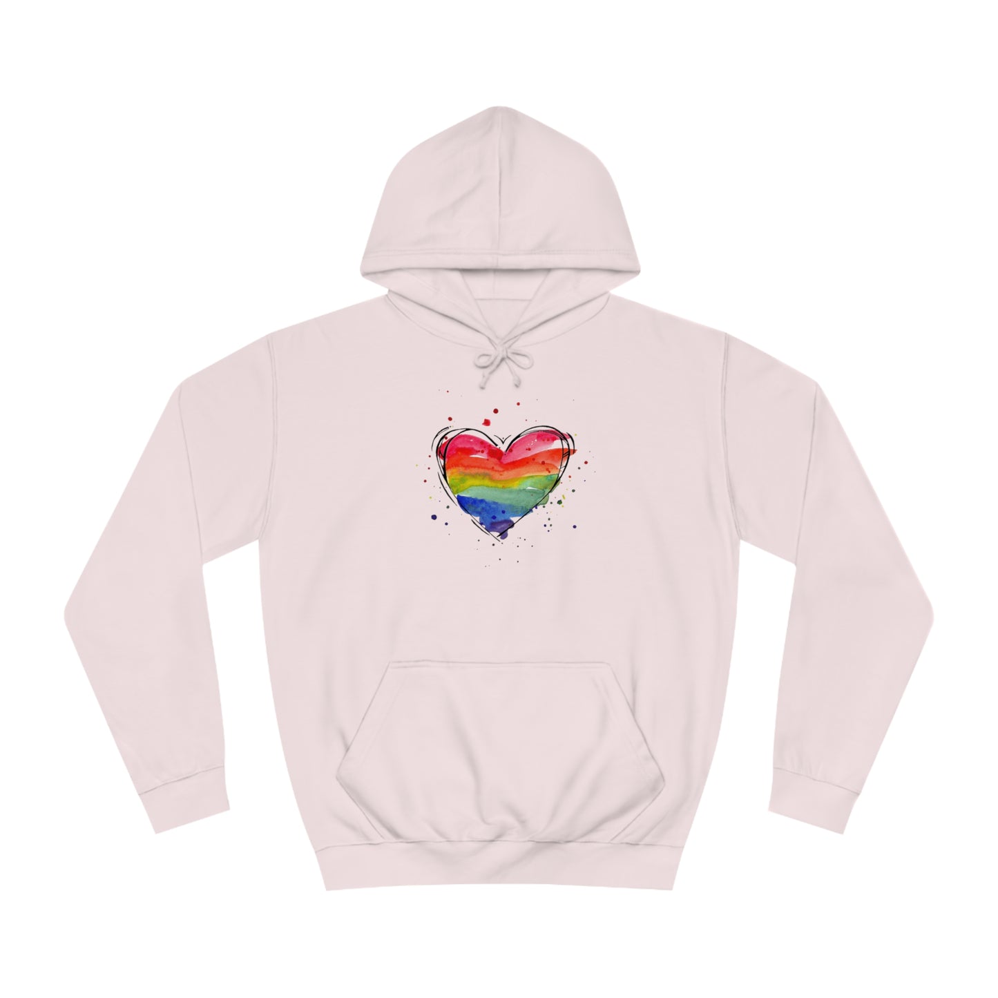 Rainbow Heart Unisex College Hoodie