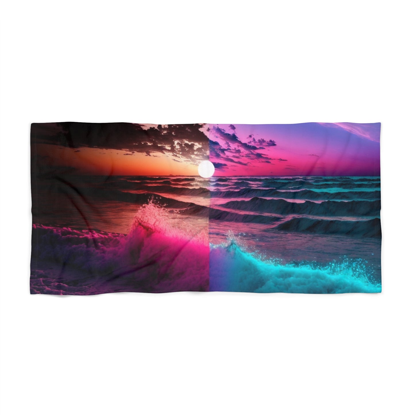 Stardust Divine Design Split Sunset Beach Towel