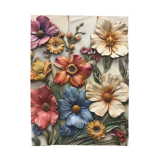 Flowers Velveteen Plush Blanket