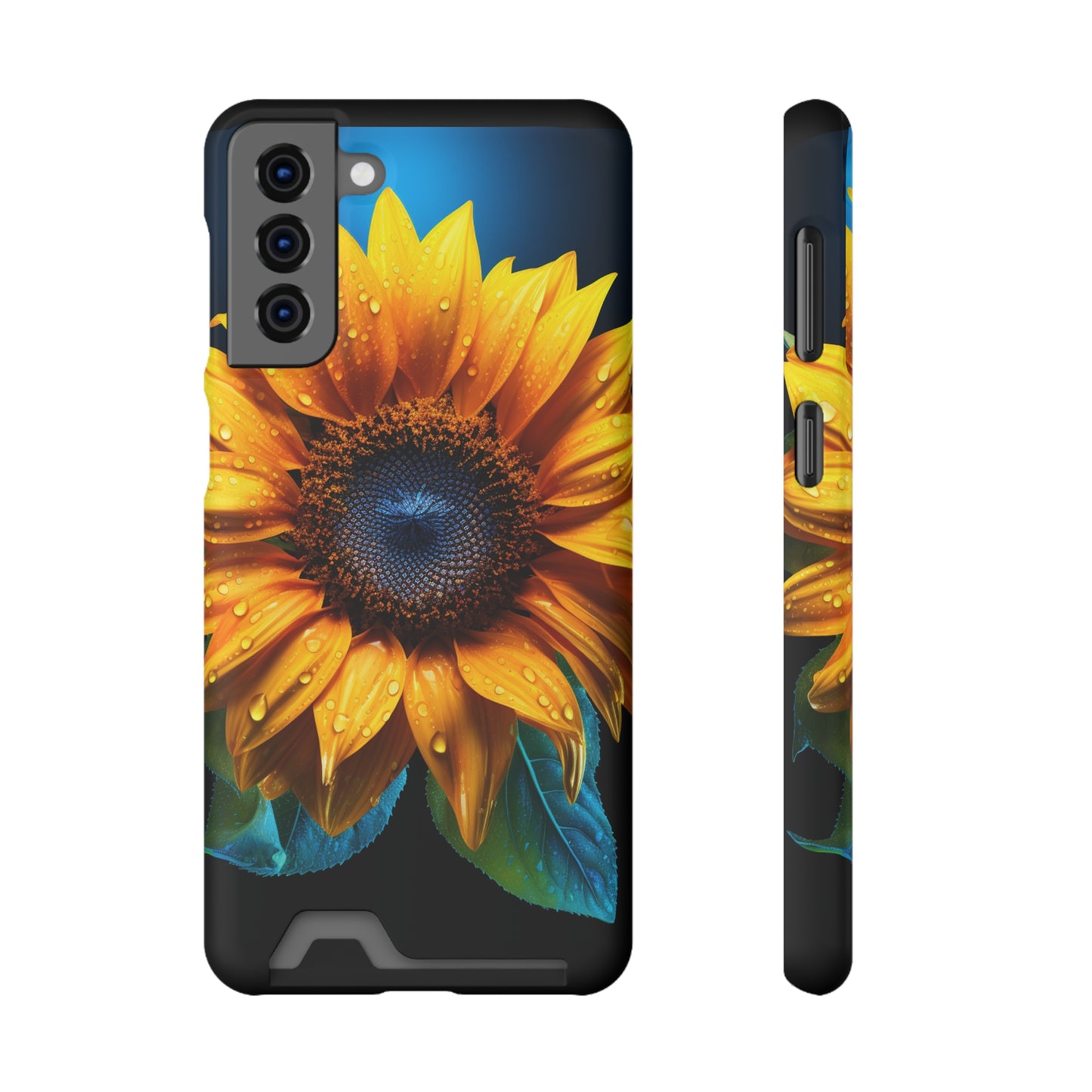 Stardust Divine Design Sunflower Phone Case With Card Holder