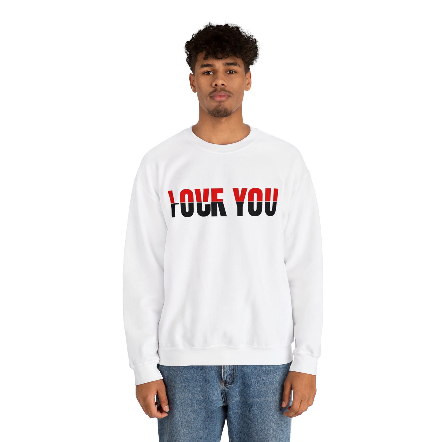 Love u F*** u Rose Heavy Blend™ Crewneck Sweatshirt