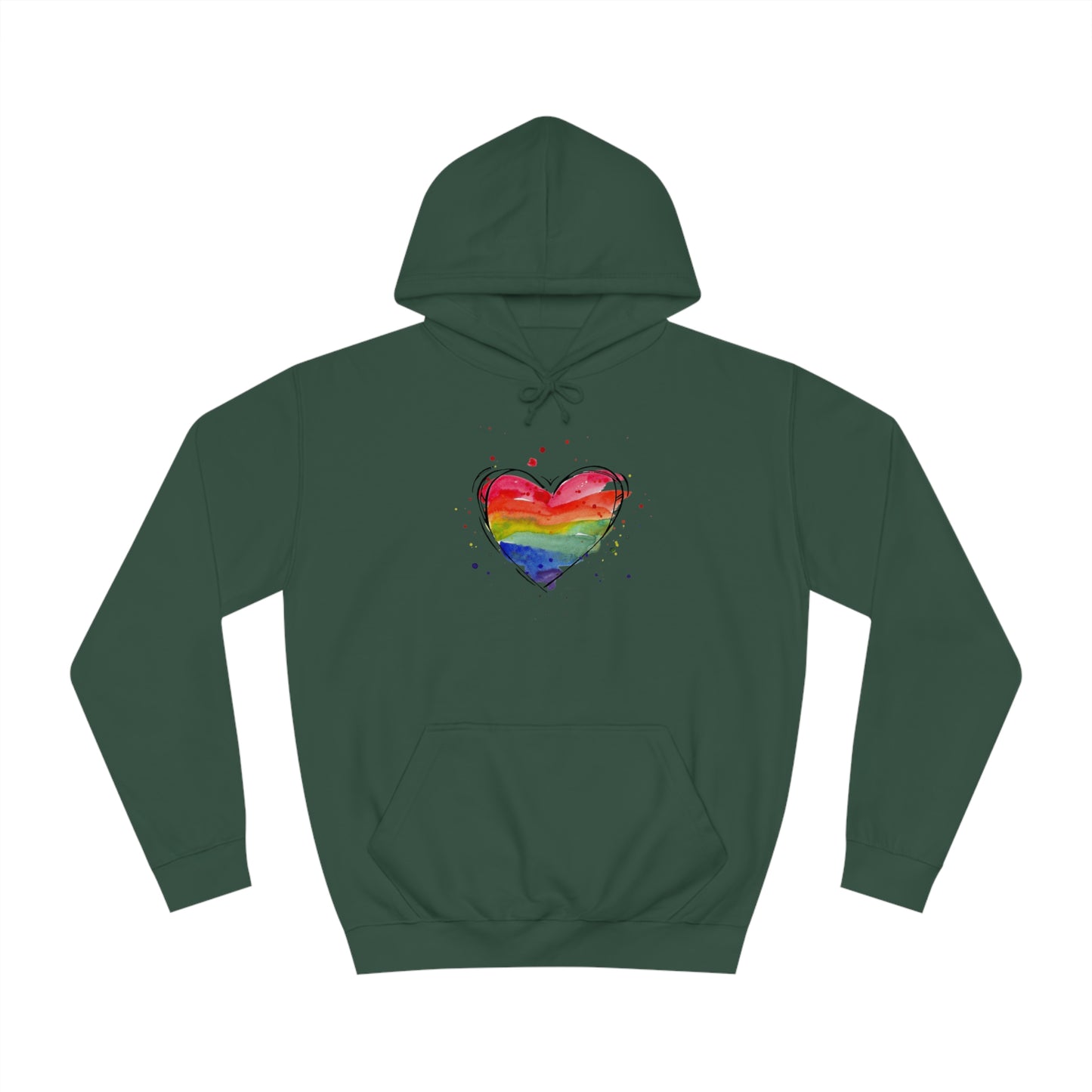 Rainbow Heart Unisex College Hoodie