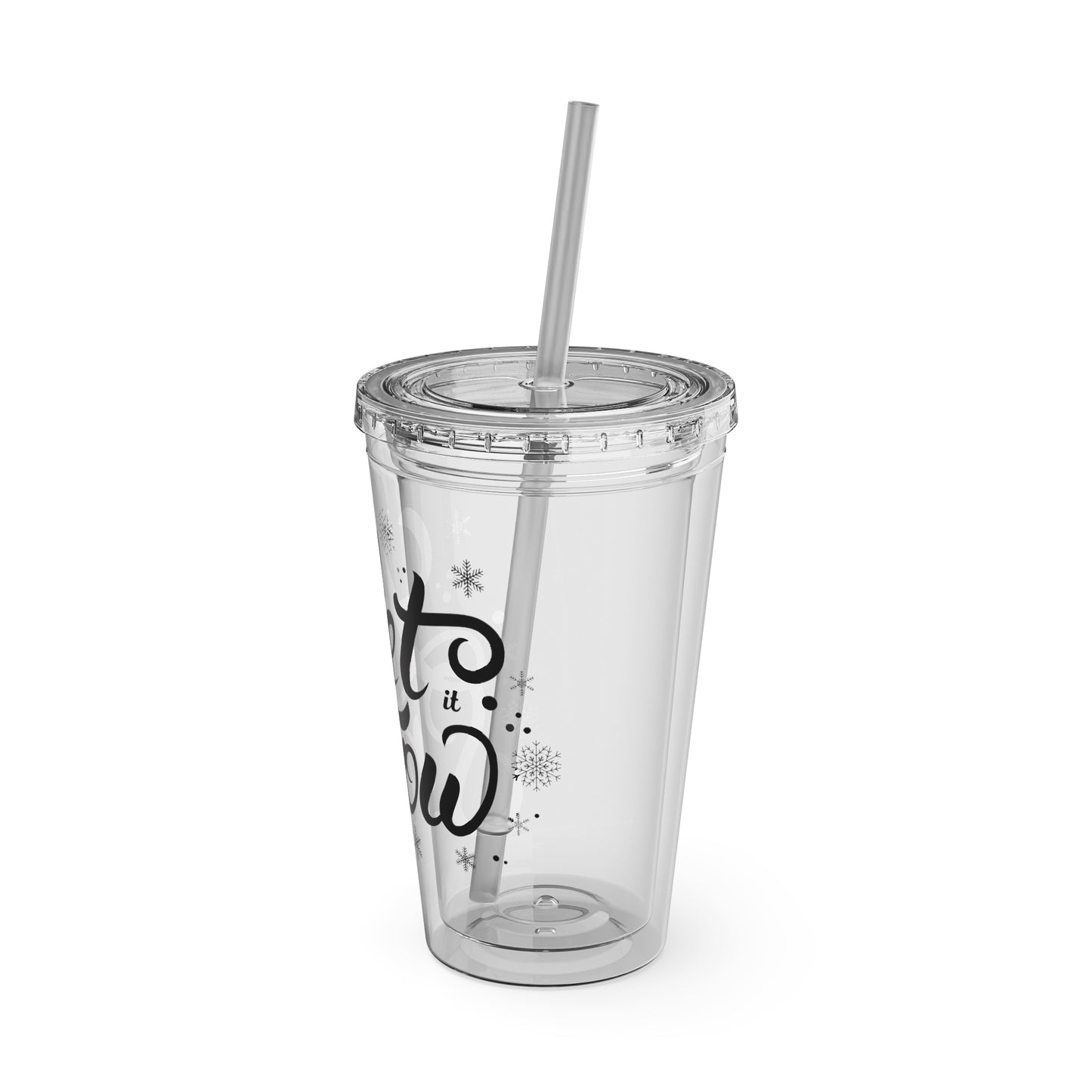 Let it Snow Tumbler with Straw, 16oz - Stardust Divine Design