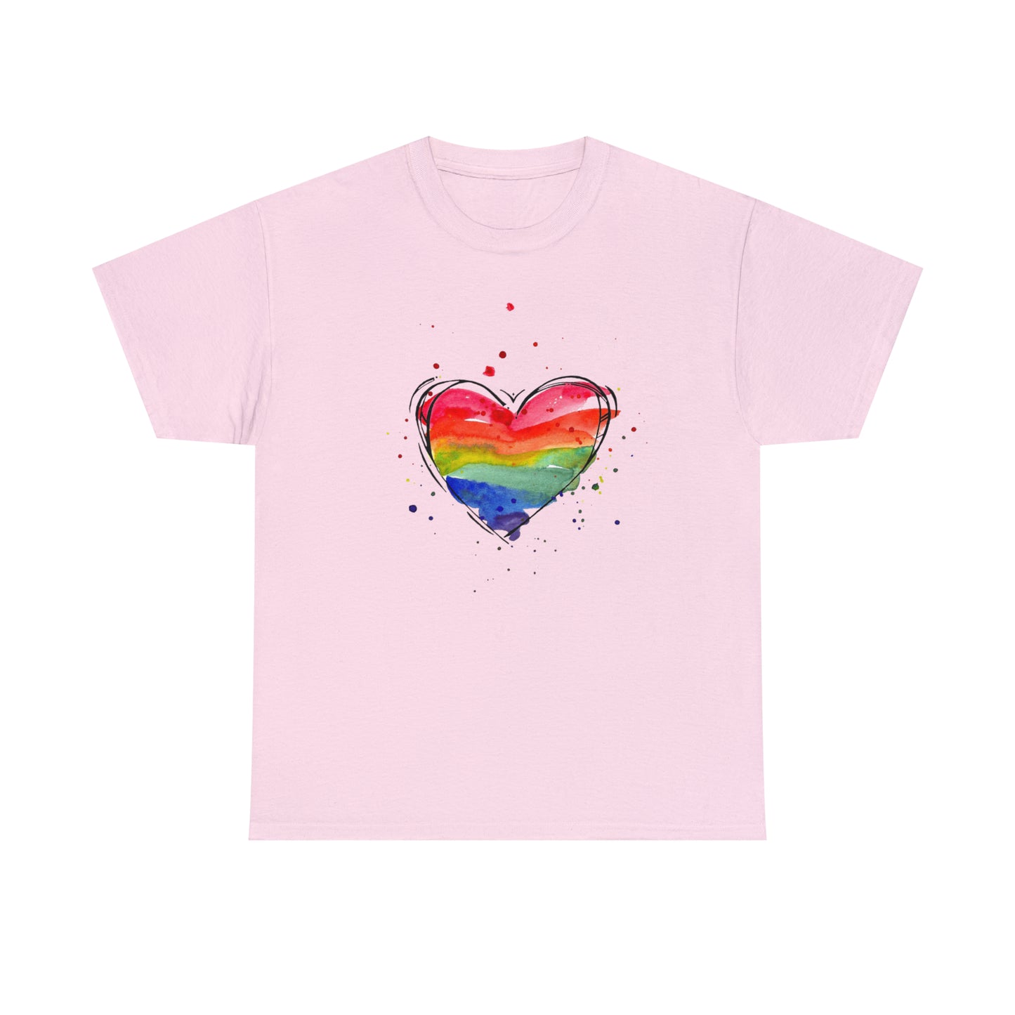 Rainbow Heart Unisex Heavy Cotton Tee