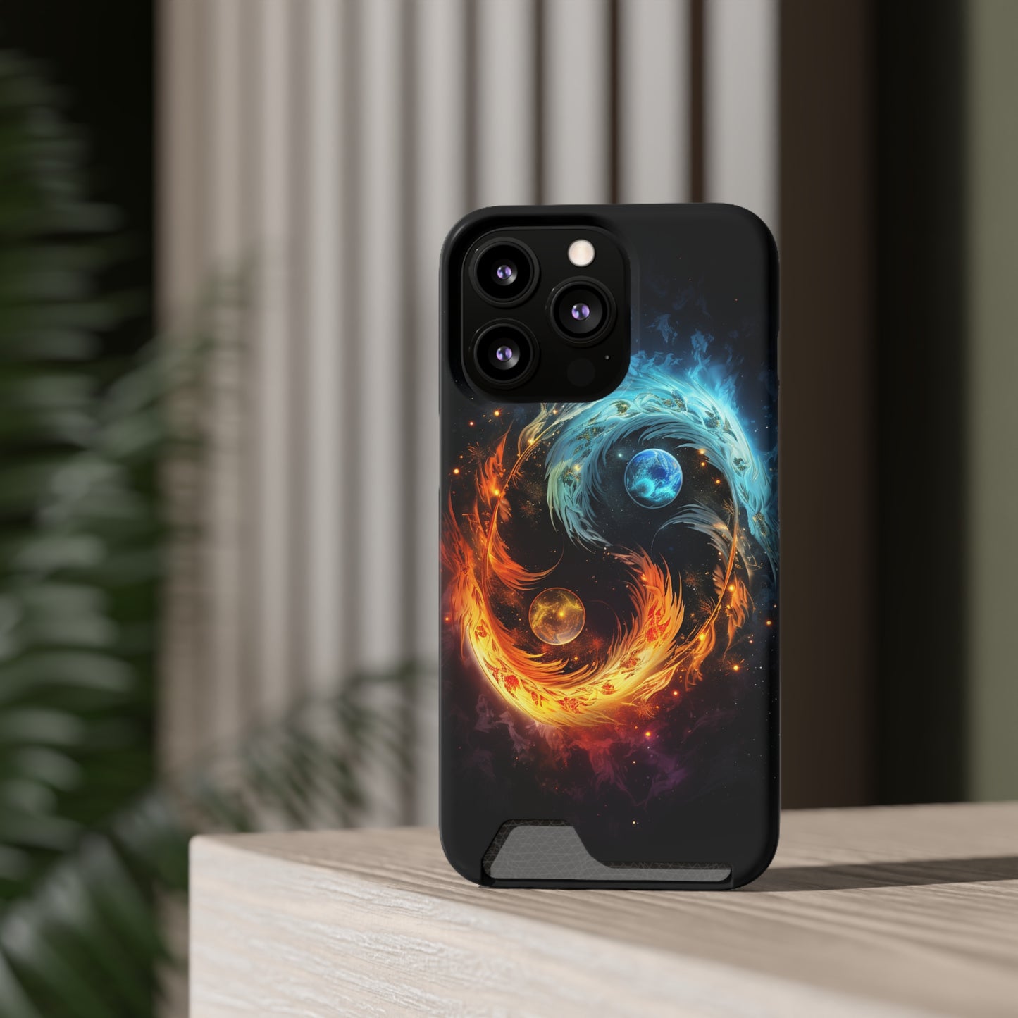 Ying Yang Phone Case With Card Holder