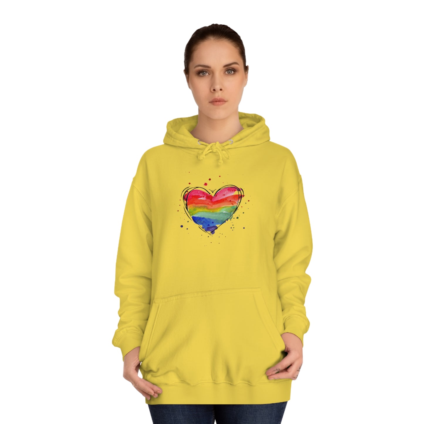 Rainbow Heart Unisex College Hoodie