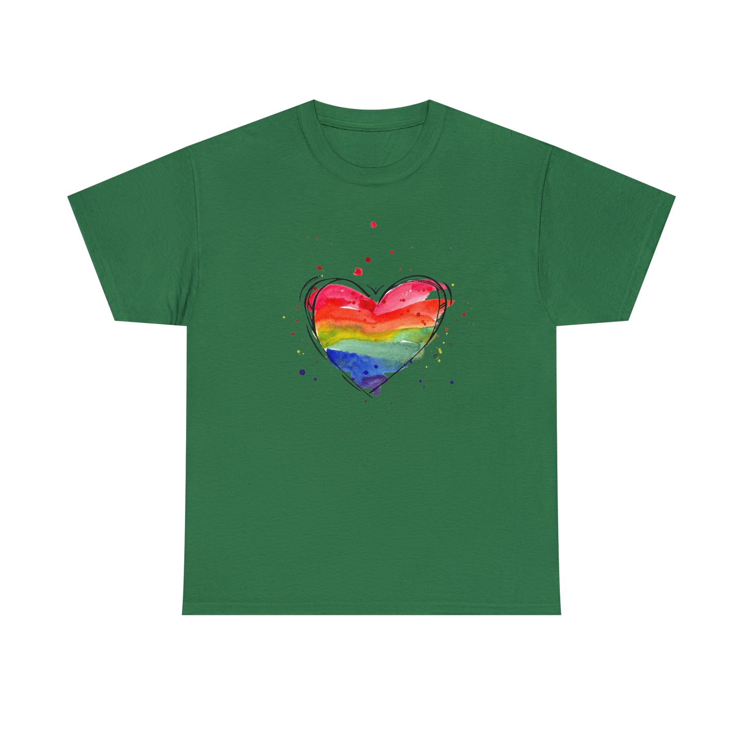 Rainbow Heart Unisex Heavy Cotton Tee