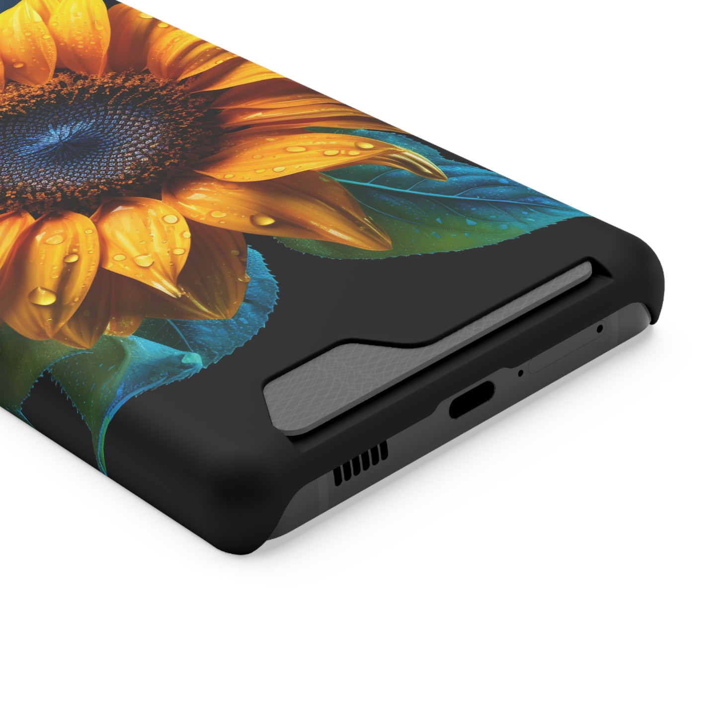 Stardust Divine Design Sunflower Phone Case With Card Holder