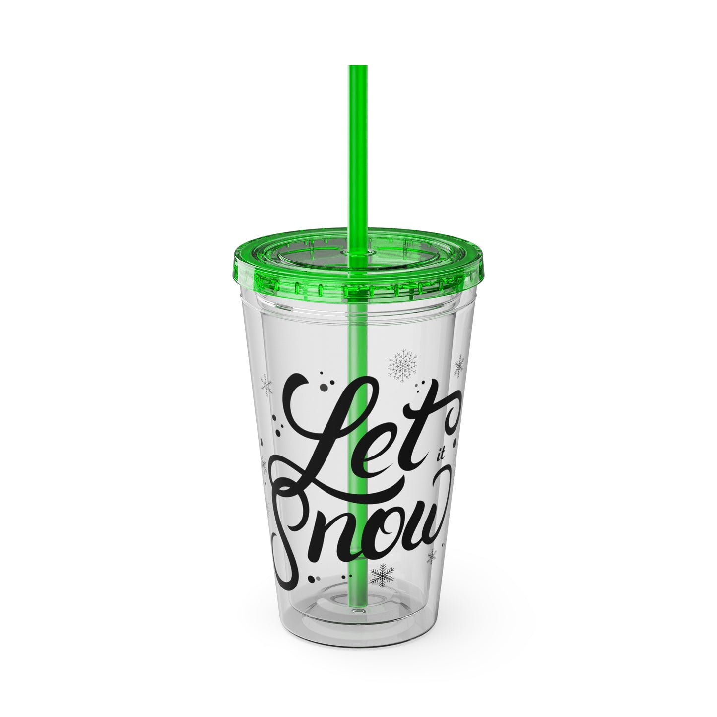 Let it Snow Tumbler with Straw, 16oz - Stardust Divine Design