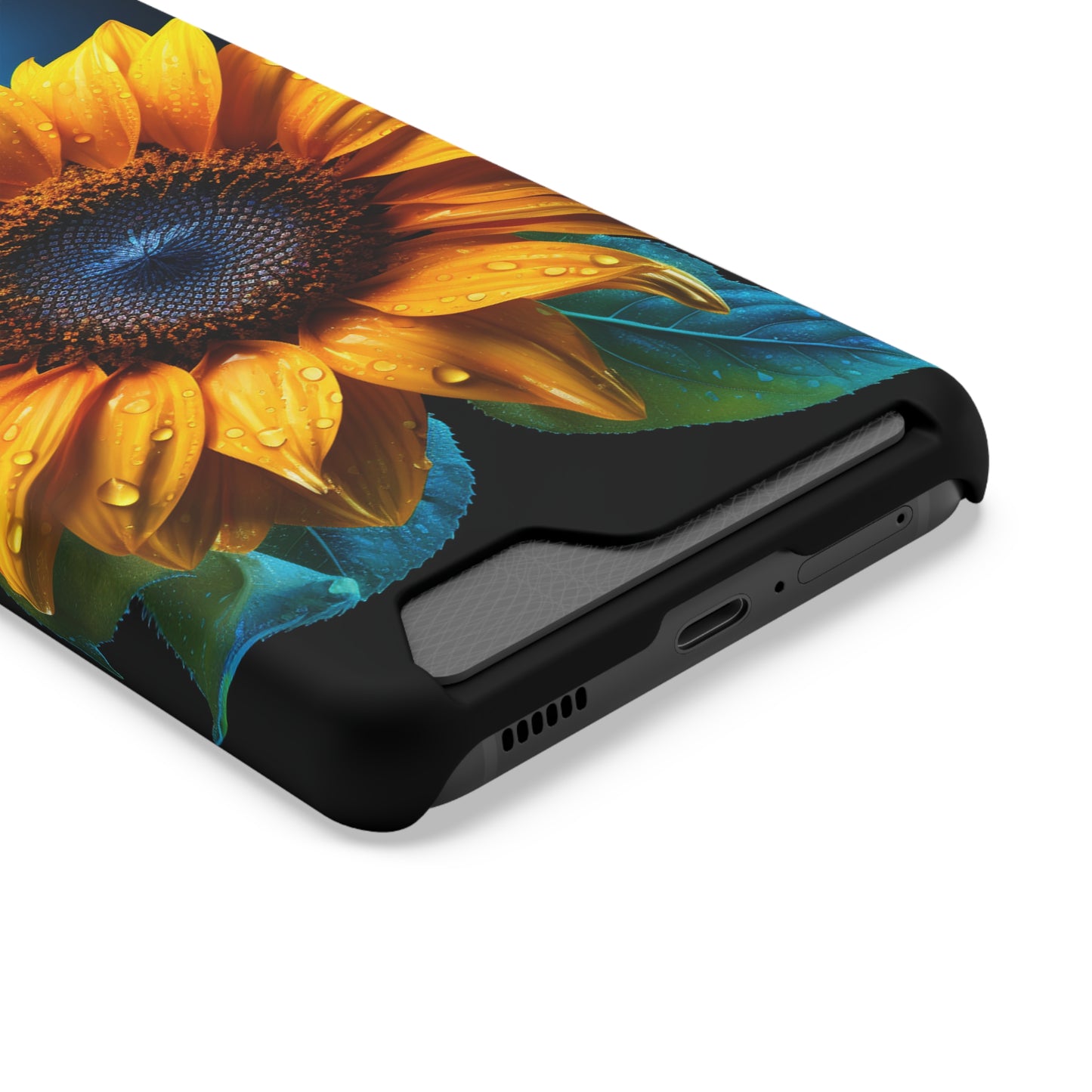 Stardust Divine Design Sunflower Phone Case With Card Holder