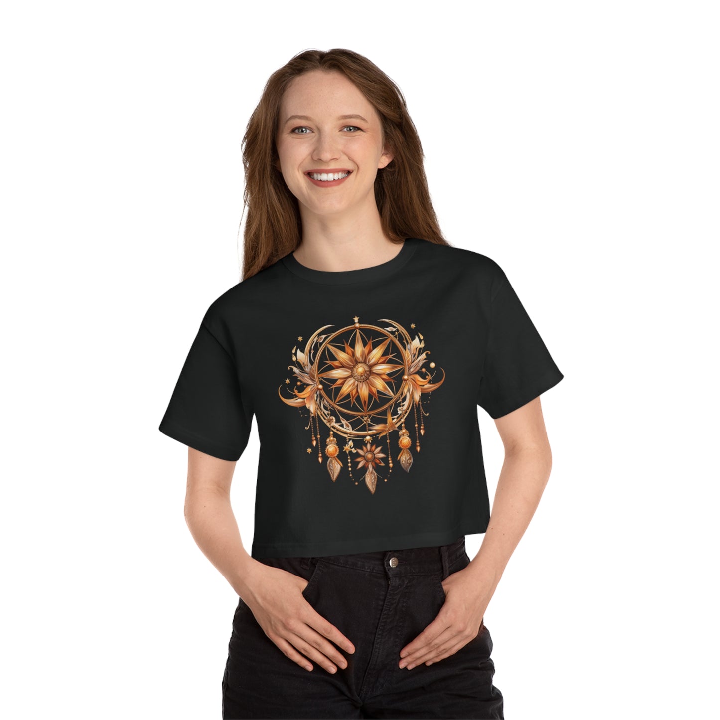 Dreamcatcher gold Champion Women's Heritage Cropped T-Shirt