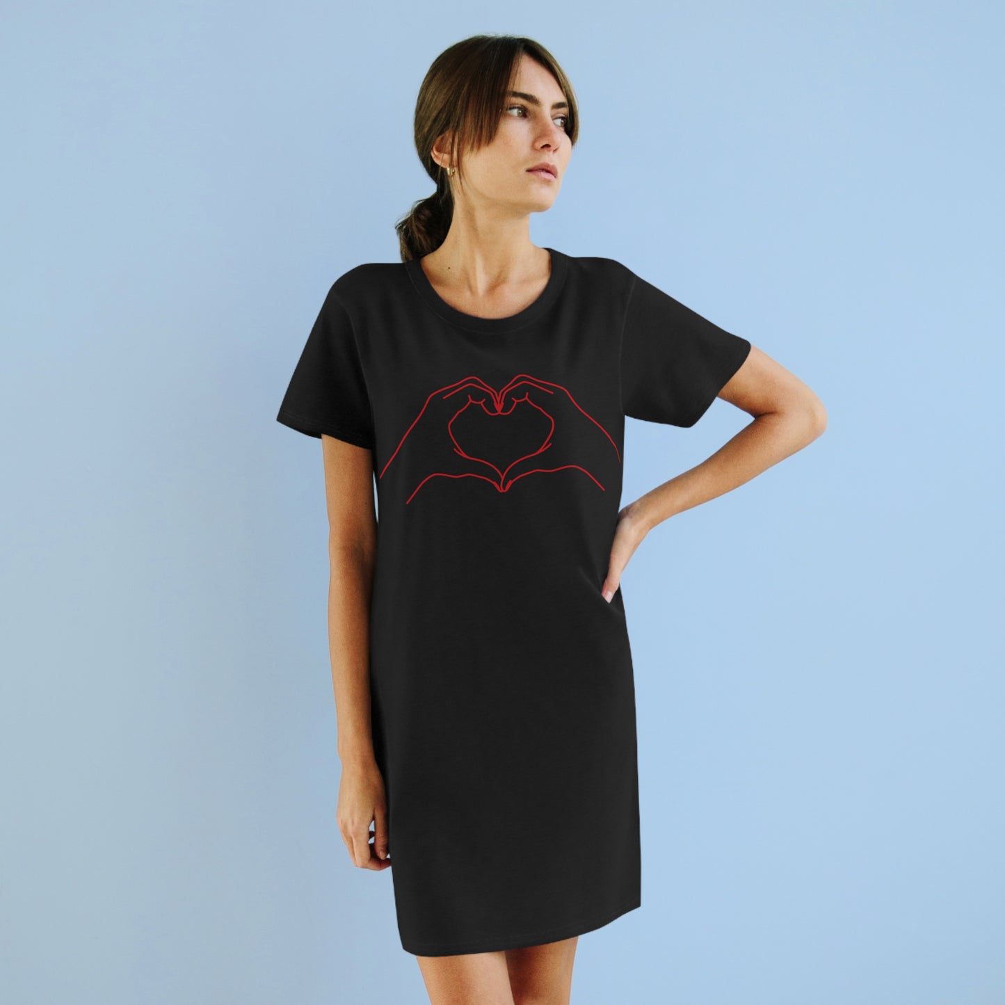 Made you a Heart Organic T-Shirt Dress - Stardust Divine Design