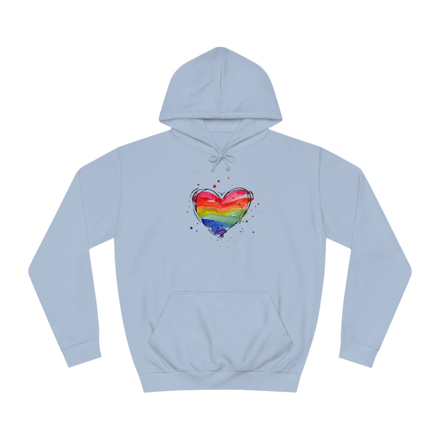 Rainbow Heart Unisex College Hoodie