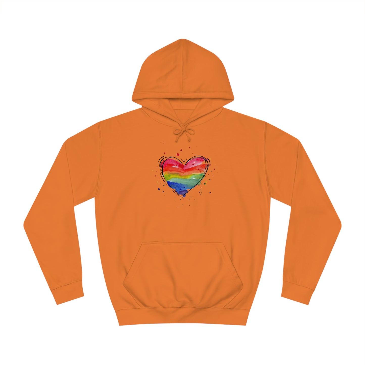 Rainbow Heart Unisex College Hoodie