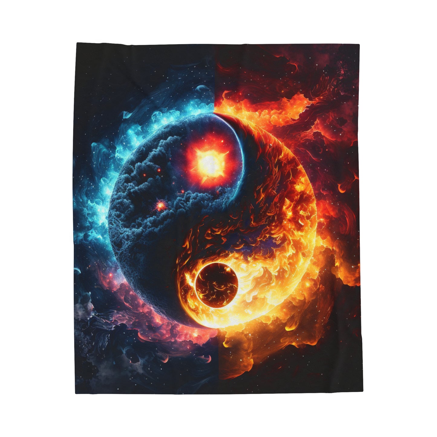 Ying Yang Velveteen Plush Blanket