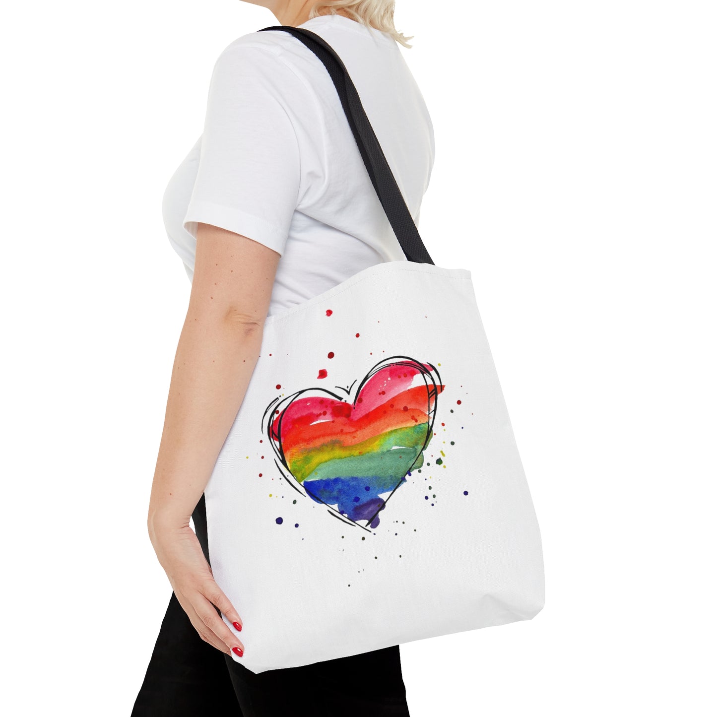 Rainbow Heart Tote Bag