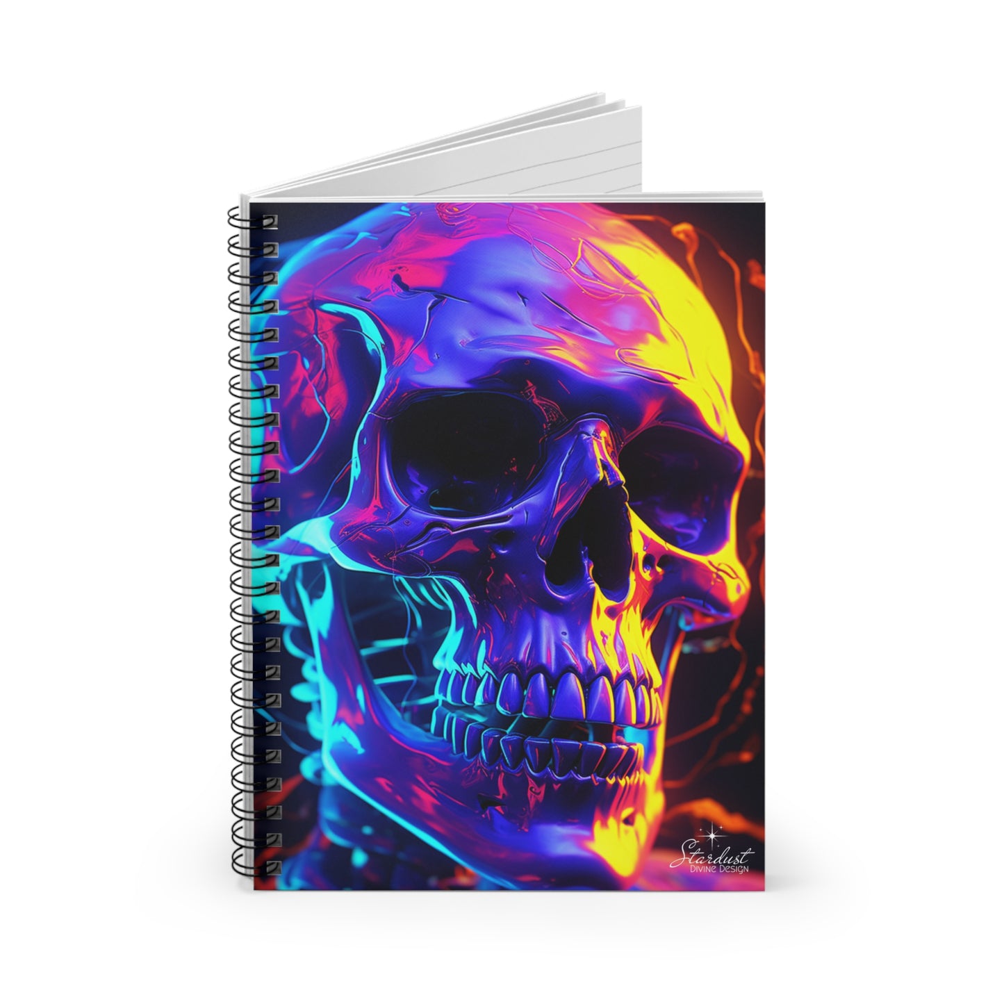 Skull Spiral Notebook - Ruled Line - Stardust Divine Design